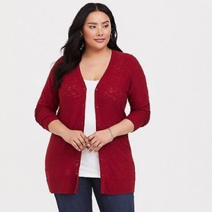 Torrid 2 Red Cardigan